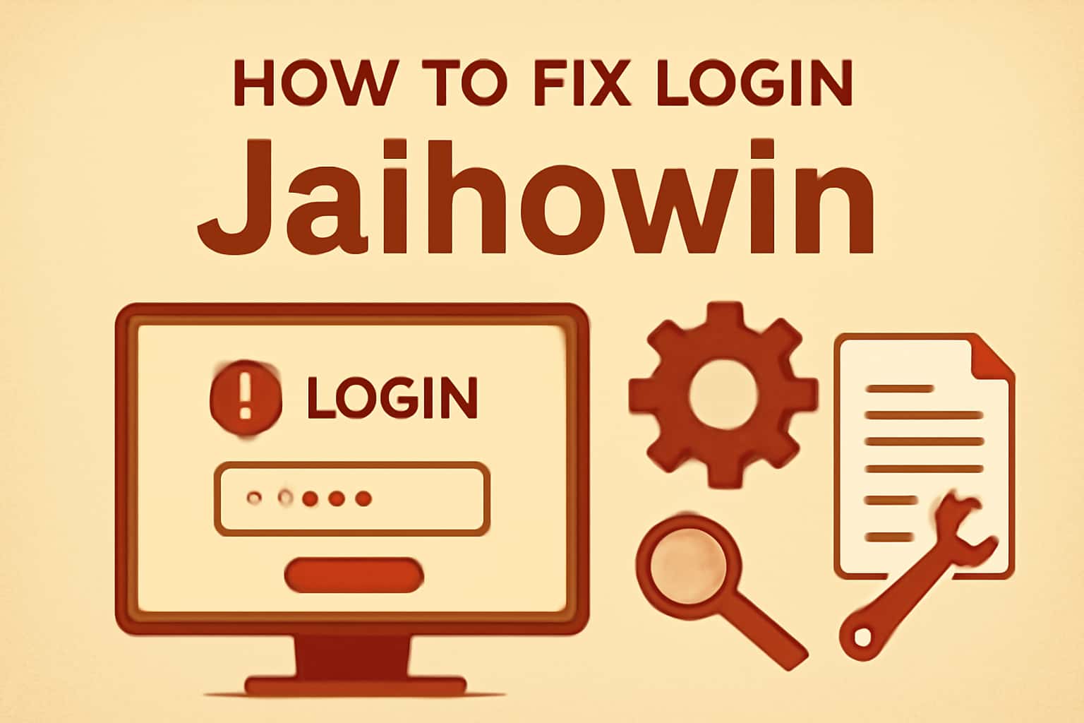 A professional scene illustrating solutions for login issues in the Jaihowin app.