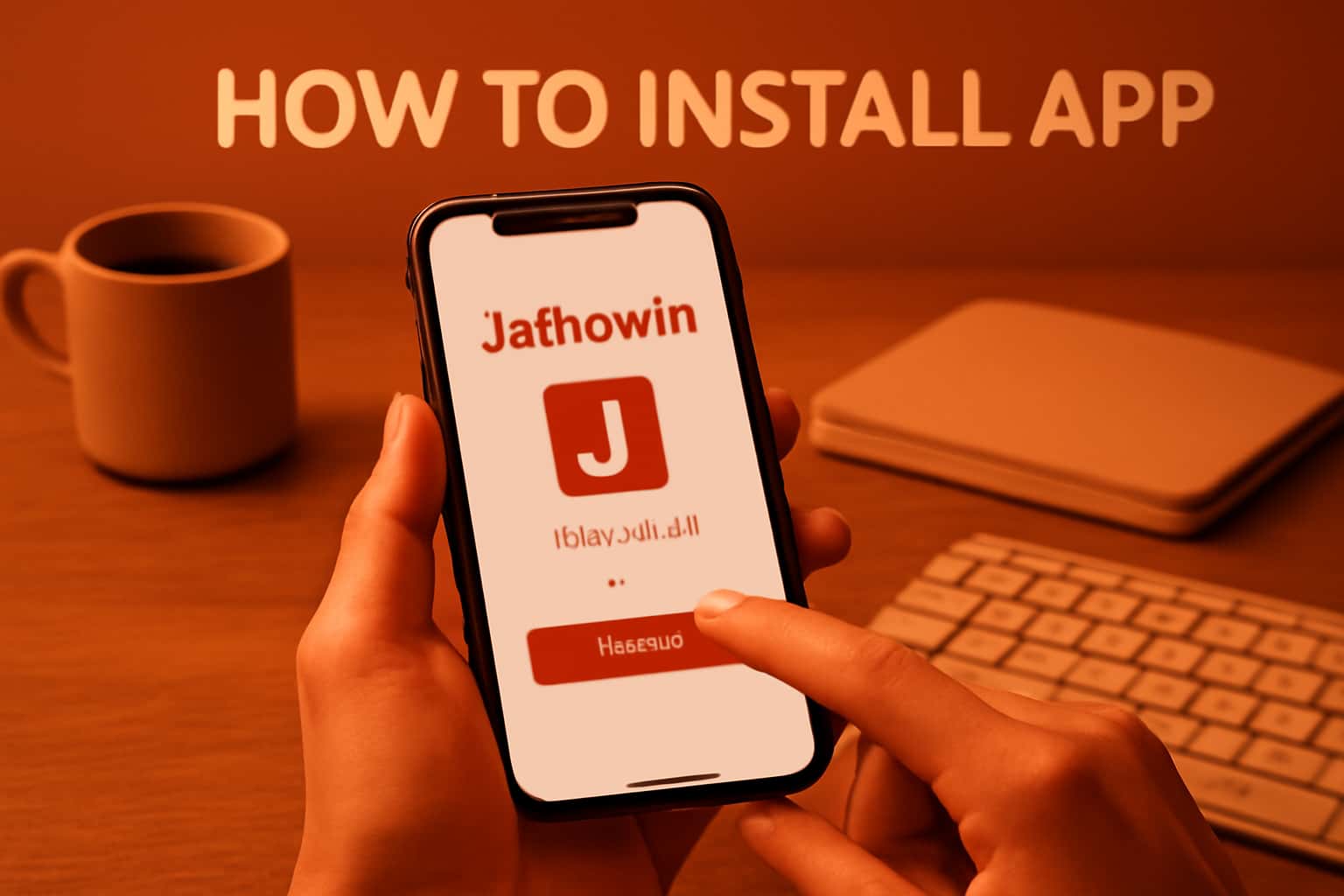 Visual representation of the installation process for the Jaihowin App.