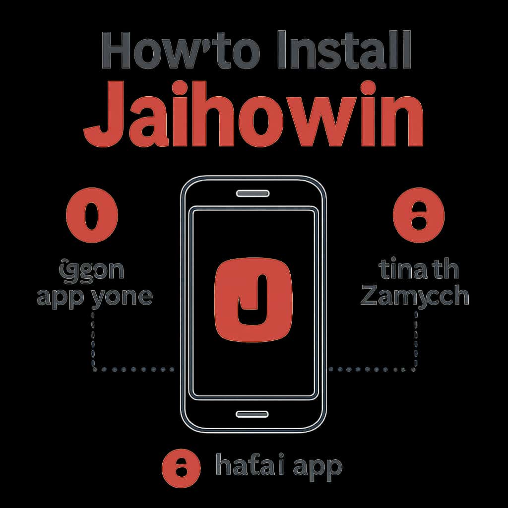 Illustration of the Jaihowin App installation steps.