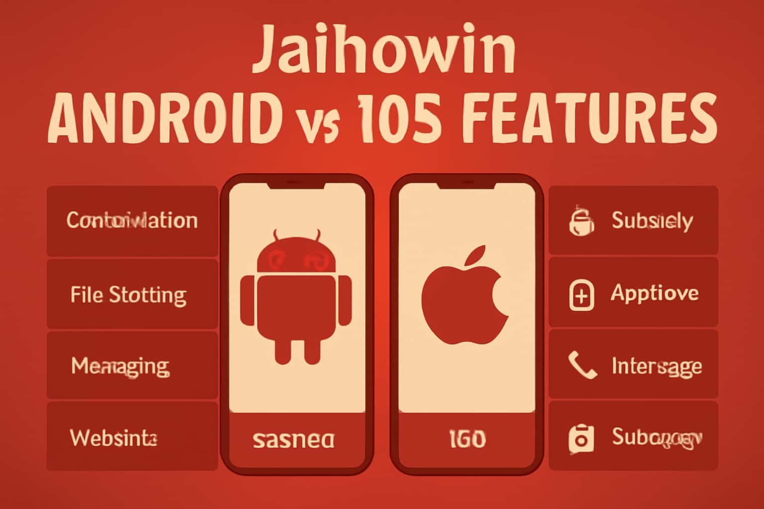 Informational graphic comparing Jaihowin features on Android and iOS.