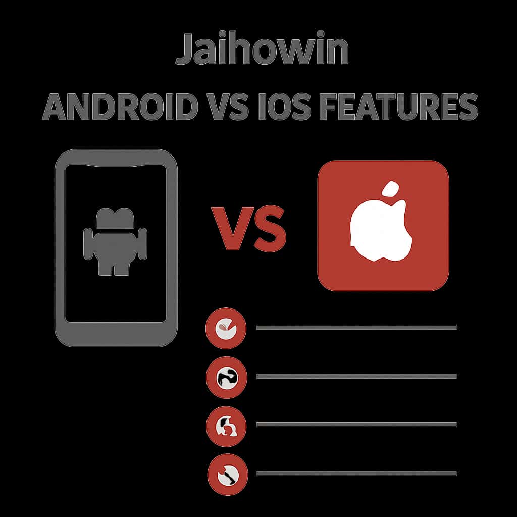 Diagram illustrating differences between Jaihowin on Android and iOS.