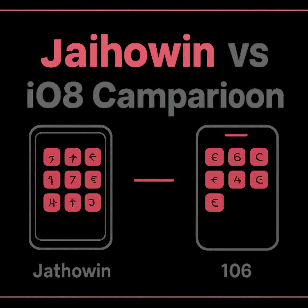 An educational diagram illustrating the differences between Jaihowin on Android and iOS.
